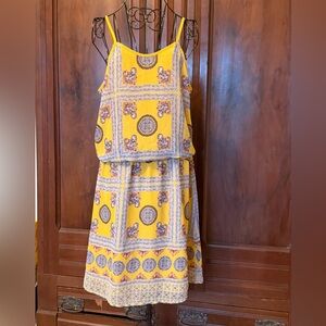 Pixley Mustard Yellow Patterned Sundress